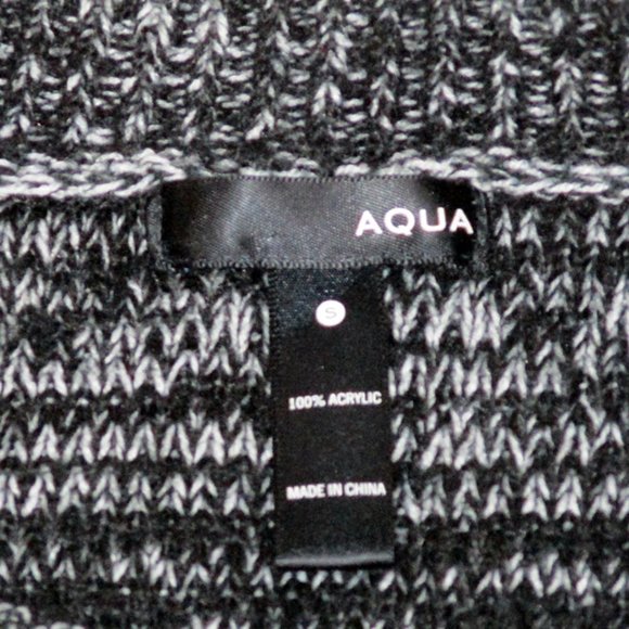 Aqua Bloomingdale's Asymmetrical Hem Sweater Black White Small - Picture 7 of 7
